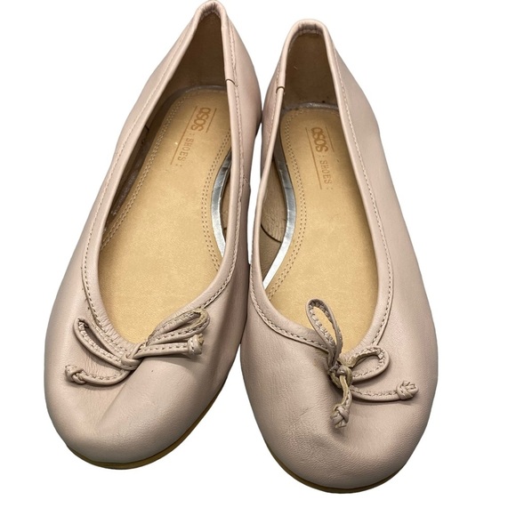 Asos‎ Blush Pink Bowtie Ballet Ballerina Princess Summer Comfy Flats Size 5 - Picture 3 of 5